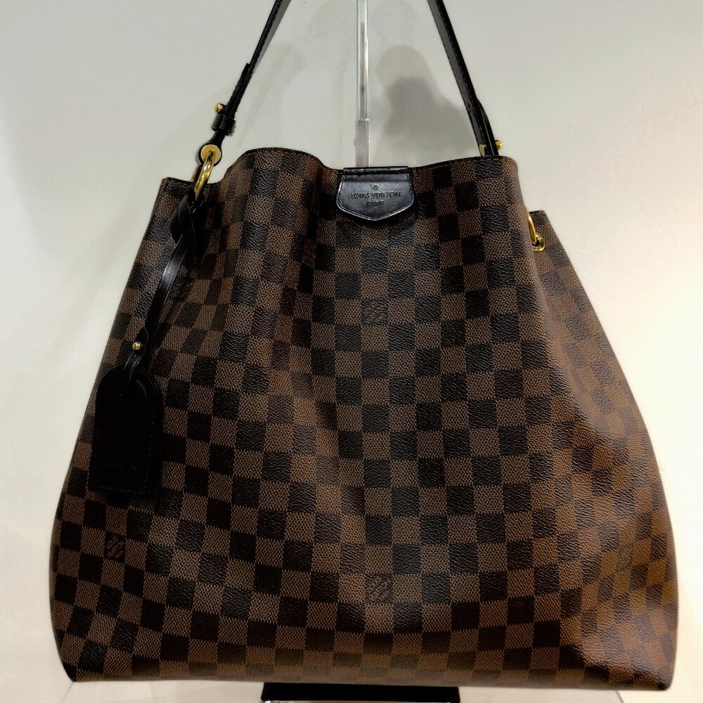 LOUIS VUITTON - Graceful PM Handbag, Damier Ebene/Red